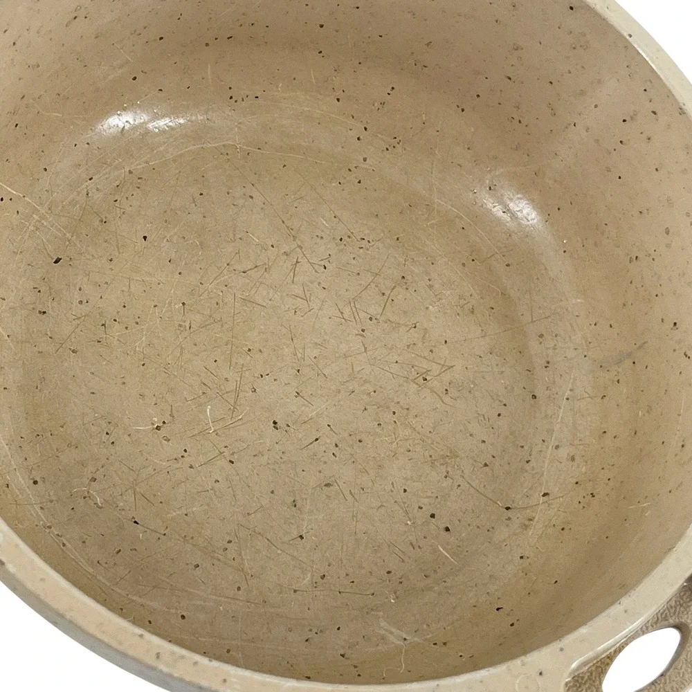 Vintage LittonWare 2 Cup Simmer Pot with Lid Tan Speckled Microwave Oven Safe